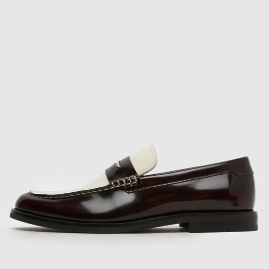 Richard Leather Loafer in Beige & Brown